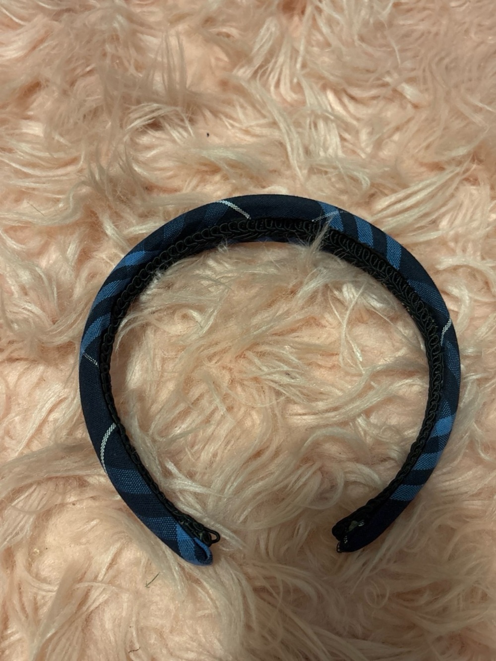 Blue Plaid Padded Headband - Women Accessories